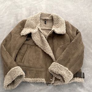 new never worn without tags Zara TRF faux suede jacket